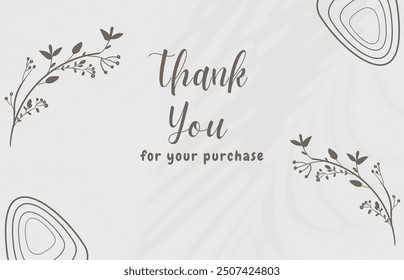 Grey Floral Background Thank You Card - Powered by Shutterstock