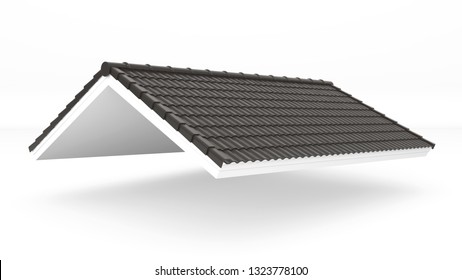 Grey Gable Roof.3d Rendering