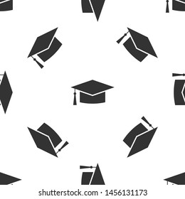 Grey Graduation Cap Icon Isolated Seamless Stock Illustration ...