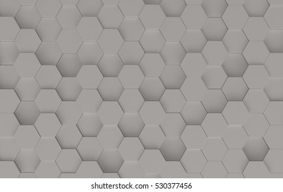 Grey Hexagon Background Texture 3d Render Stock Illustration 530377456 ...