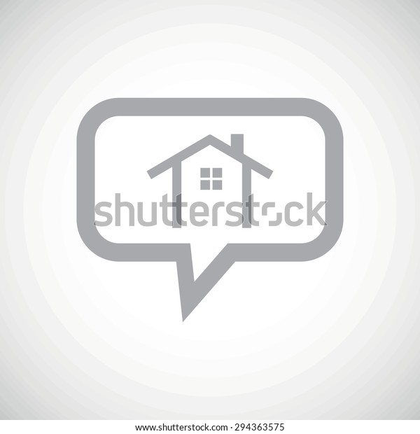 Grey Image House Contour Chat Bubble Stock Illustration