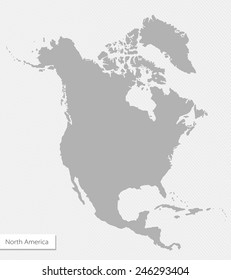 Maps North America On Gray Background Stock Illustration 246293380