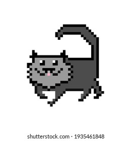 Grey Mischievous Cat Bully Pixel Art Stock Illustration 1935461848 ...