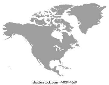 Grey North America Map. North America Map Blank