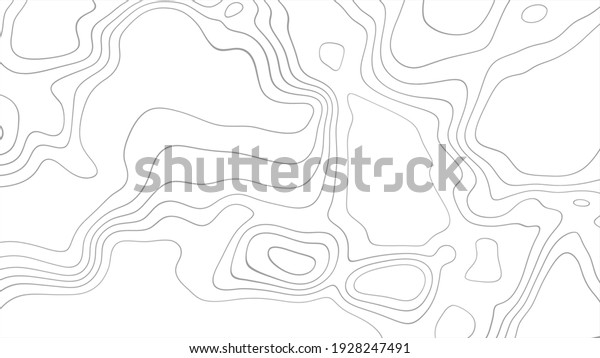Grey outline topographic contour map abstract\
tech background