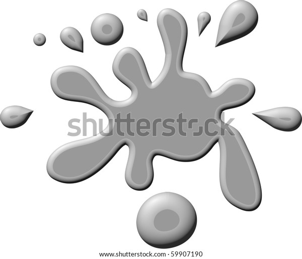 Grey Paint Splodge Stock Illustration 59907190