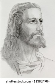 Grey pencils drawing Jesus