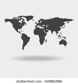 Simplified Silhouette World Map Vector Illustration Stock Vector Grey Political World Map Illustration 260nw 1438863086