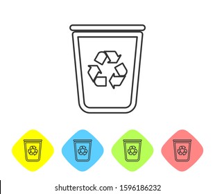 Grey Recycle Bin Recycle Symbol Line Stock Illustration 1596186232 