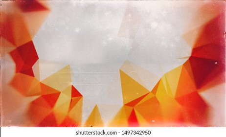 Grey Red And Orange Distressed Polygon Triangle Background