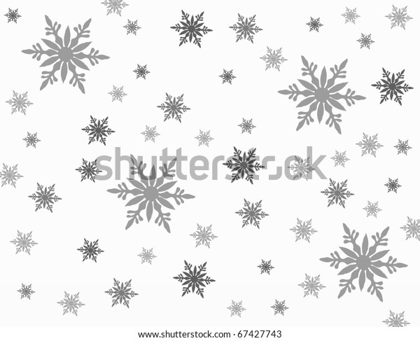 Grey Snowflakes On White Background Stock Illustration 67427743 ...