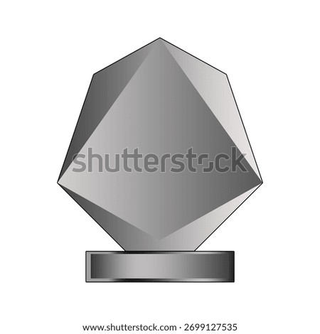 grey Trophy of Honor isolate.