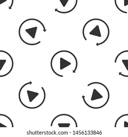 Grey Video Play Button Like Simple Replay Icon Isolated Seamless Pattern On White Background