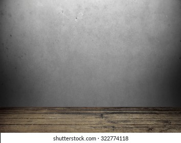 Grey Wall And Wooden Floor