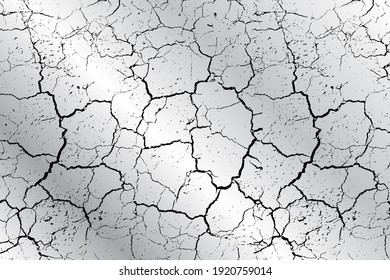 Grey And White Cracked Wall Background