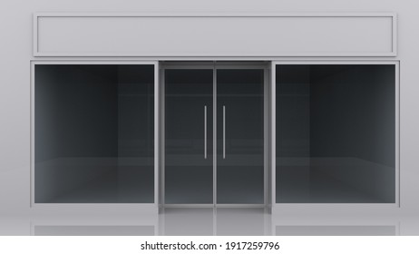 Grey white shop font 3D Illustration