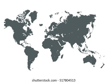 World Map Outline Contour Silhouette Asia Stock Vector (Royalty Free ...