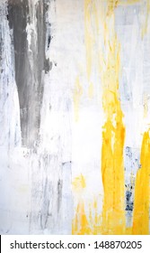 Grey And Yellow Abstract Art Painting