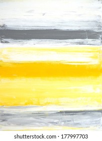 Grey And Yellow Abstract Art Painting