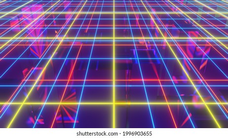 Grid Light Background 3d illustration