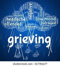 Grieving Word Indicating Mourning Text And Words