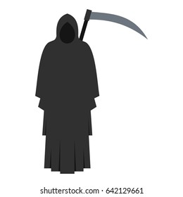 Grim Reaper Icon Flat Isolated On White Background  Illustration