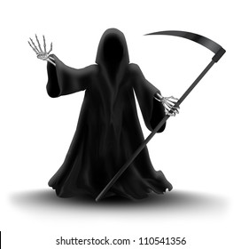 Grim Reaper On White Background