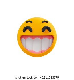 Grin Face Emoji 3d Rendering