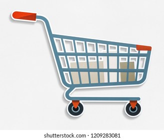 Grocery shopping cart icon illustration