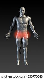 Groin Injury With Red Glow On Area Series