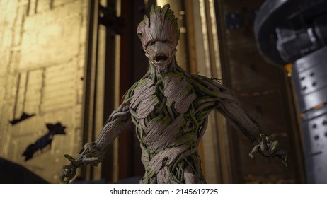 Groot Of Guardians Of The Galaxy, 3D Illustration, 6 Apr, 2022, Sao Paulo, Brazil