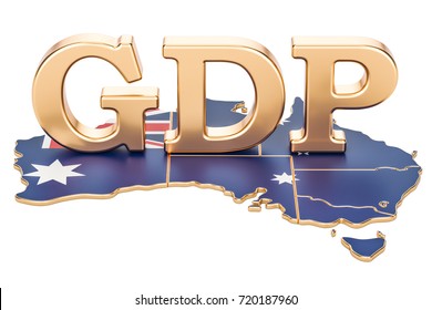 Gross Domestic Product GDP Of Australia Concept, 3D Rendering Isolated On White Background