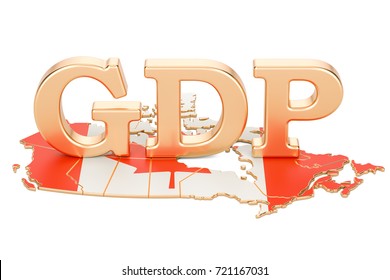 Gross Domestic Product GDP Of Canada Concept, 3D Rendering Isolated On White Background