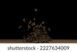 Ground Collapse Effect on Black Background. 3D Illustration design.	
