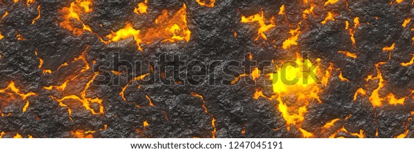 熱い溶岩を砕く 燃える石炭 割れ面のマグマ 抽象的な自然のパターン 光彩のあせた炎 危険地形 のイラスト素材