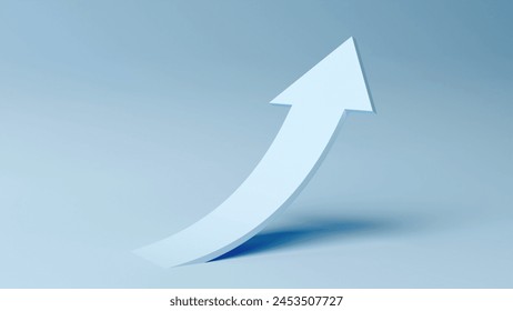 From the Ground Up, Aiming for Success, Arrow Pointing Up, Growth and Achievement, 3D render