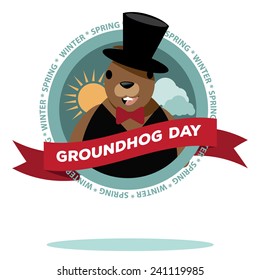 Groundhog Day icon design. stock illustration.