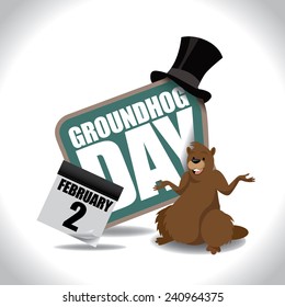 Groundhog Day icon stock illustration