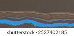 Groundwater cross section. Soi and warter subsurface