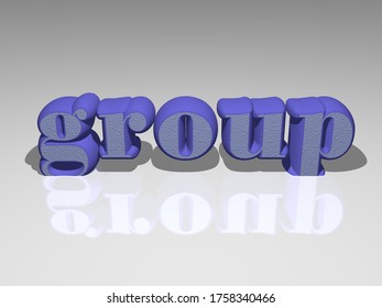 Group 3D Text Illustrated With Light Perspective And Shades, A Picture Ideal For Rich Graphical Context. Room And Computer