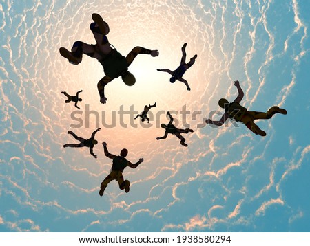 The group of athletes paratroopers.3d render Foto stock © 
