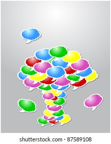 Group Call Outs In Different Colors And Forms Is Located On A Gray Background