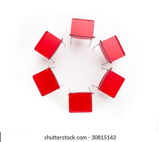 Group Of Chairs Stand In A Circle