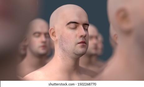 Group Of Cloned People, 3d Illustration