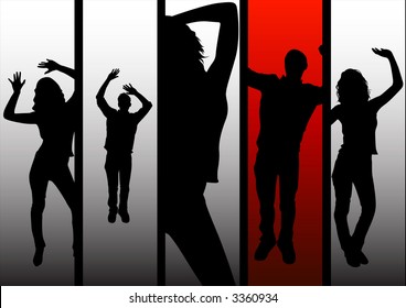 Group Dancing People Stock Illustration 3360934
