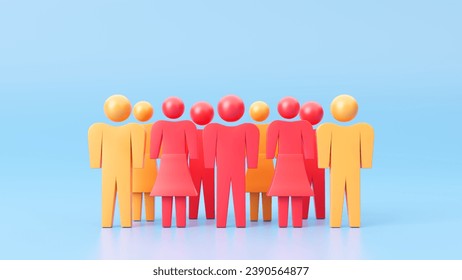 Group of diverse team people icon on blue background template, teamwork, network and community concept. Working team of professionals. Business teamwork concept. 3d rendering illustration - Powered by Shutterstock