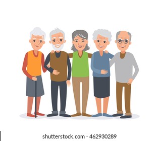 
Group of elderly people stand together. People illustration isolated on white background.  - Powered by Shutterstock