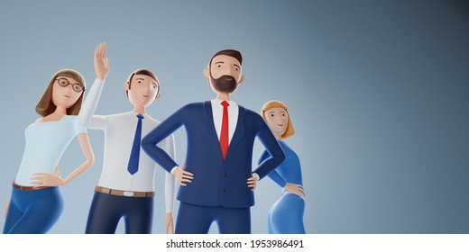 Group Of The Elite Business Team. Success Of Business Concept. 3d Illustration