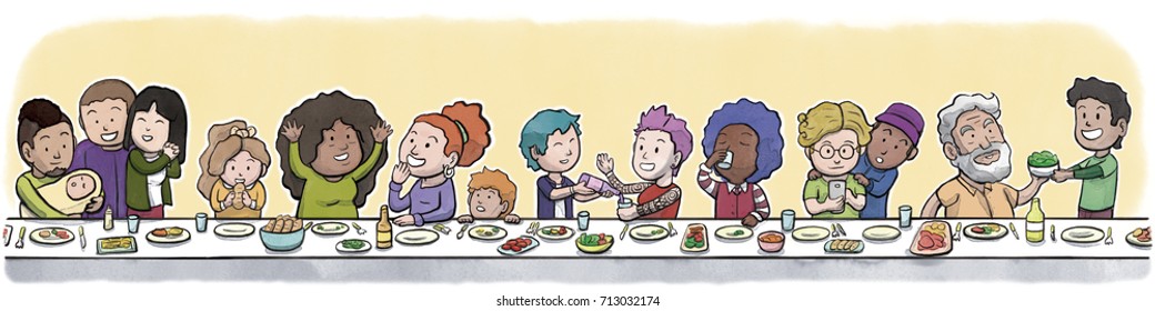 Dessin Repas Partage Images Stock Photos Vectors Shutterstock