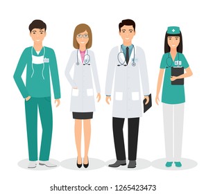 Doctors Nurses Team Cartoon Medical Staff Stock Vector (Royalty Free ...